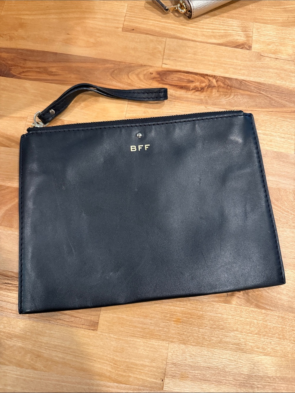 kate spade Black Leather BFF Wristlet Pouch